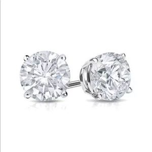 4.00 total carat simulated diamond stud earrings
